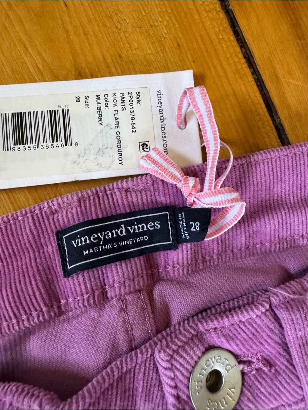 Vineyard Vines Mulberry Corduroy Kick Flare Pants